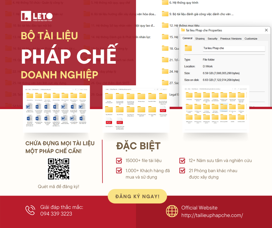 Bộ tài liệu pháp chế Doanh nghiệp